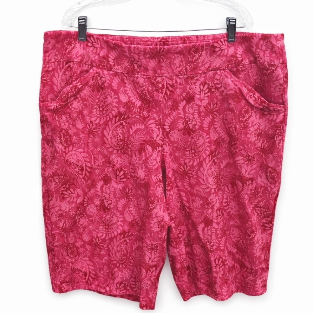 Pioneer Woman Pink Paisley Stretch Plus Sz Shorts Sz XXXXL